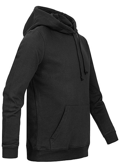 Brave Soul Herren Basic Hoodie Kapuze Kängurutasche Tunnelzug schwarz