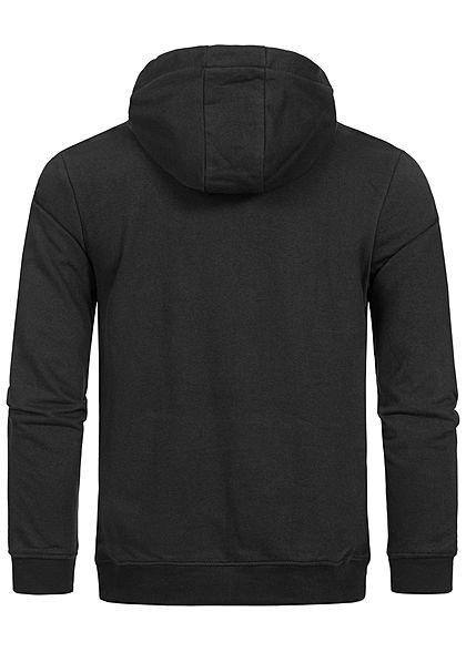 Brave Soul Herren Basic Hoodie Kapuze Kängurutasche Tunnelzug schwarz