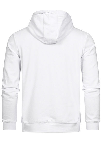 Brave Soul Herren Basic Hoodie Kapuze Kängurutasche Tunnelzug optic weiss