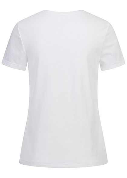 ONLY Damen T-Shirt Stay Fly Print mit Schmuckapplikationen bright weiss