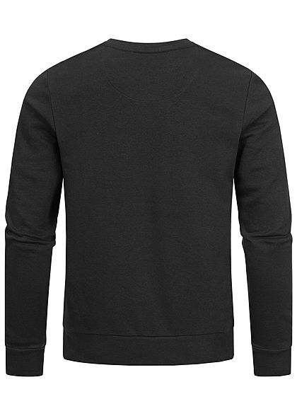 Brave Soul Herren Basic Sweater Pullover breite Rippbündchen schwarz grau