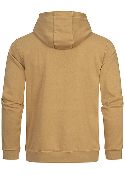 Brave Soul Herren Basic Hoodie Kapuze Kängurutasche Tunnelzug tan khaki