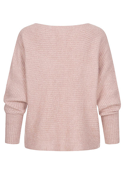 ONLY Dames NOOS Oversized Gebreide Trui boothals woodrose roze