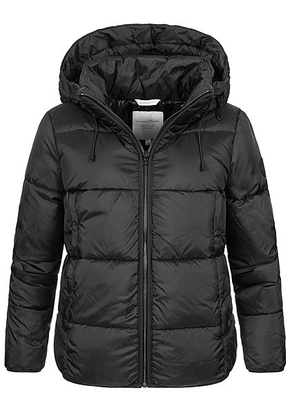 Tom Tailor Damen Winter Steppjacke Kapuze 2-Pockets deep schwarz