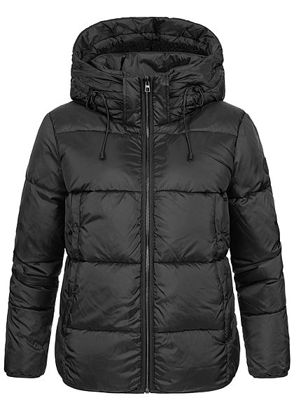Tom Tailor Damen Winter Steppjacke Kapuze 2-Pockets deep schwarz