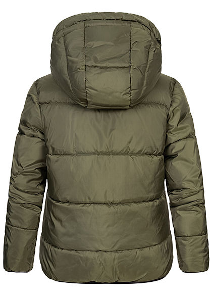 Tom Tailor Damen Winter Steppjacke Kapuze 2-Pockets deep oliv grün