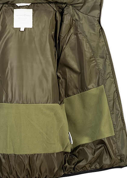 Tom Tailor Damen Winter Steppjacke Kapuze 2-Pockets deep oliv grün