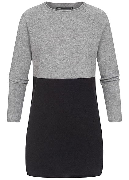 ONLY Dames NOOS 2-Tone Mini Jurk medium grijs zwart