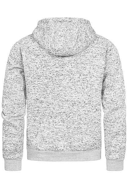 Brave Soul Herren Melange Zip-Hoodie Sweat Jacke Kapuze 2-Pockets hell grau