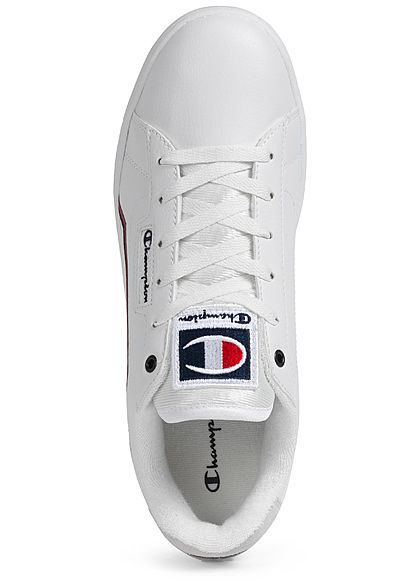 Champion Herren Schuh Low Cut Sneaker mit Logo Patch zum schnüren weiss