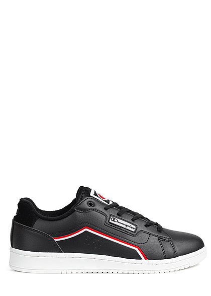 Champion Herren Schuh Low Cut Sneaker mit Logo Patch zum schnüren schwarz