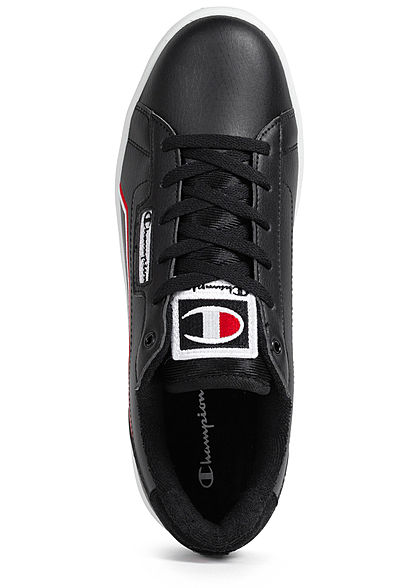 Champion Herren Schuh Low Cut Sneaker mit Logo Patch zum schnüren schwarz