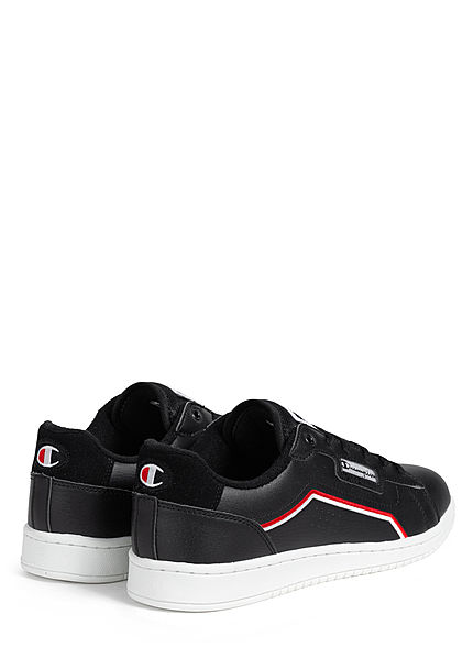 Champion Herren Schuh Low Cut Sneaker mit Logo Patch zum schnüren schwarz