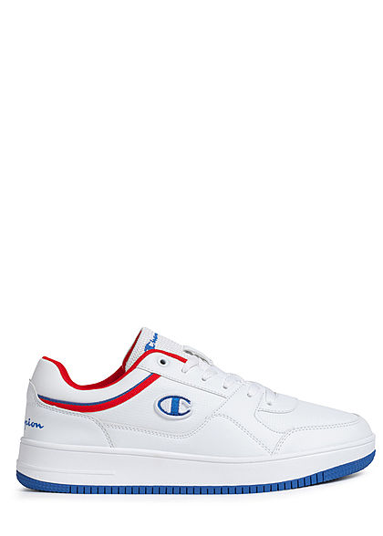 Champion Herren Schuh Low Cut Colorblock Sneaker mit Logo Patch zum schnüren weiss