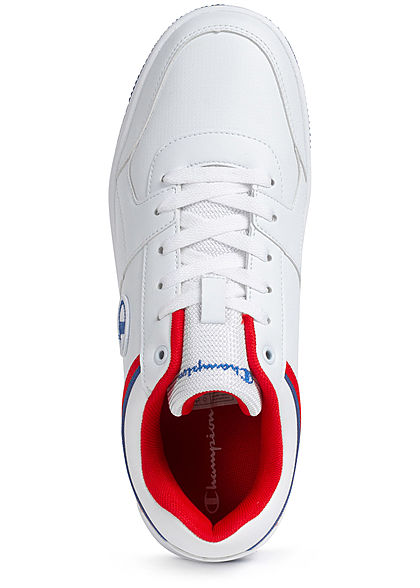 Champion Herren Schuh Low Cut Colorblock Sneaker mit Logo Patch zum schnüren weiss