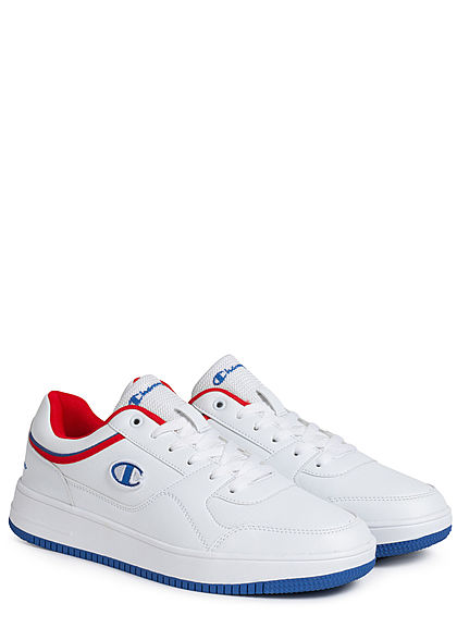 Champion Herren Schuh Low Cut Colorblock Sneaker mit Logo Patch zum schnüren weiss