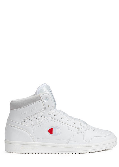 Champion Herren Schuh Mid Cut Schuh Sneaker mit Logo Patch seitlich weiss