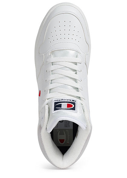Champion Herren Schuh Mid Cut Schuh Sneaker mit Logo Patch seitlich weiss