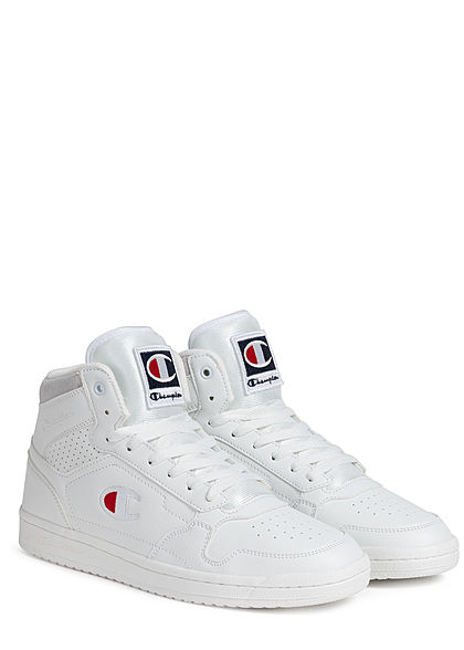 Champion Herren Schuh Mid Cut Schuh Sneaker mit Logo Patch seitlich weiss