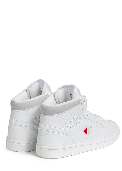 Champion Herren Schuh Mid Cut Schuh Sneaker mit Logo Patch seitlich weiss