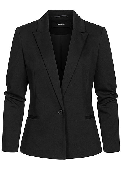 Vero Moda Damen NOOS Bodyfit Blazer 2-Pockets Knopf als Verschluss schwarz