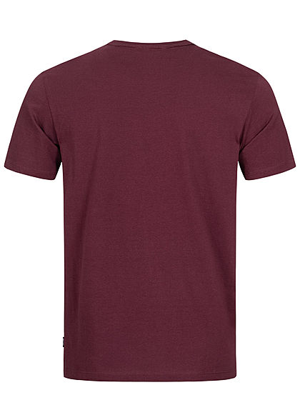 ONLY & SONS Herren T-Shirt Dedication Frontprint Slim Fit winetasting bordeaux rot