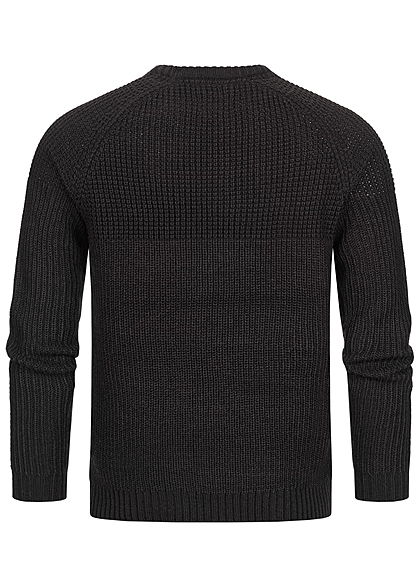ONLY & SONS Herren Struktur Strickpullover Sweater mit Rippbündchen schwarz