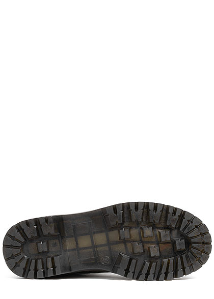 Seventyseven Lifestyle Damen Schuh Workerboots Velouroptik Schnürstiefel oliv grün