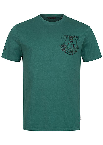 ONLY & SONS Herren T-Shirt Barber Shop Print sea moss dunkel grün
