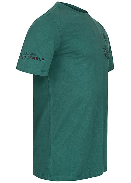 ONLY & SONS Herren T-Shirt Barber Shop Print sea moss dunkel grün
