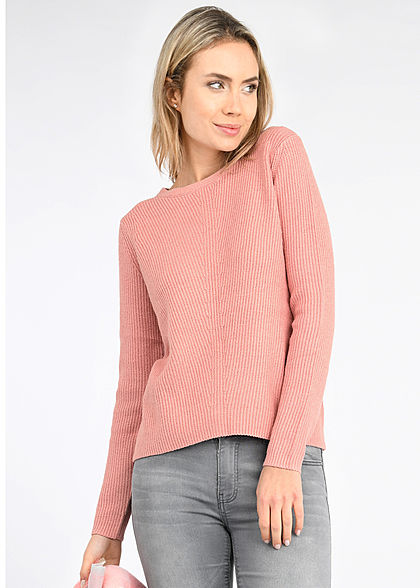 Tom Tailor Damen Viskose Strickpullover Sweater Vokuhila light aurora rose mel - Art.-Nr.: 20110114