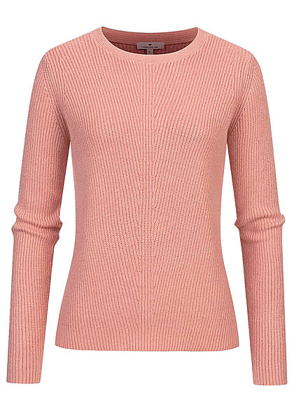 Tom Tailor Damen Viskose Strickpullover Sweater Vokuhila light aurora rose mel