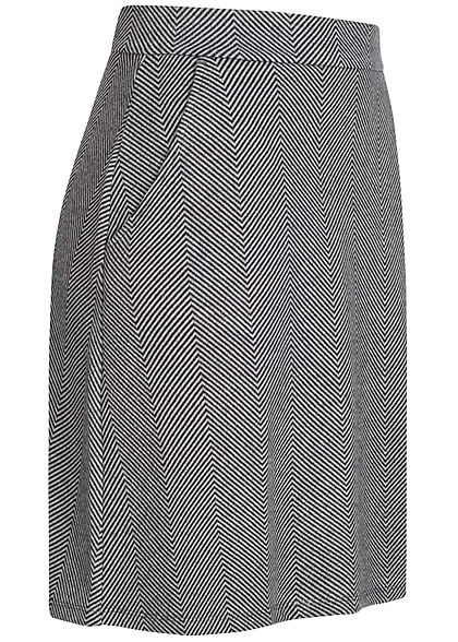 Tom Tailor Damen Rock Jaquard Muster 2-Pockets Zipper seiltich dunkel grau schwarz