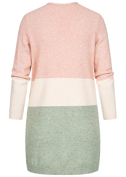 ONLY Damen NOOS Midi Colorblock Cardigan 2-Pockets smoke rosa beige grün