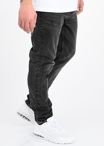 ONLY & SONS Herren Slim Fit Jeans Hose 5-Pockets Destroy Optik washed schwarz denim
