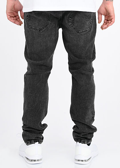 ONLY & SONS Herren Slim Fit Jeans Hose 5-Pockets Destroy Optik washed schwarz denim