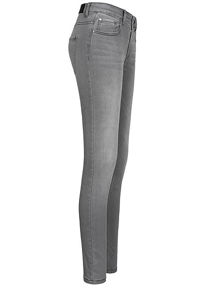 JDY by ONLY Damen NOOS Skinny Jeans Hose 5-Pockets Regular Waist hell grau denim