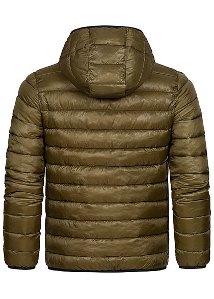 Champion Herren Winter Nylon Steppjacke Kapuze 2-Pockets oliv grün