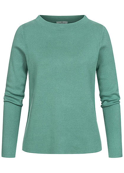 Tom Tailor Damen Basic Stehkragen Pullover atmungsaktiv salvia grün