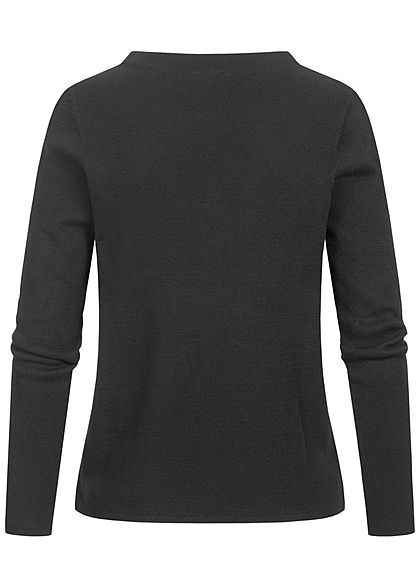 Tom Tailor Damen Basic Stehkragen Pullover atmungsaktiv tief schwarz