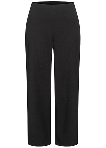 Tom Tailor Damen Ankle Culotte Stoffhose Mid-Waist elastischer Bund schwarz - Art.-Nr.: 20110270