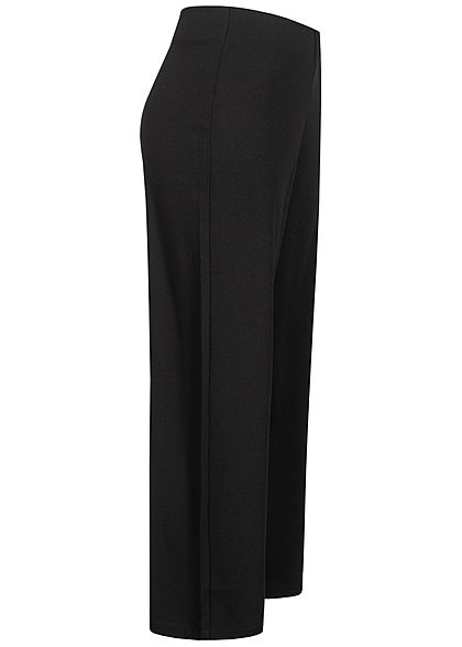 Tom Tailor Damen Ankle Culotte Stoffhose Mid-Waist elastischer Bund schwarz