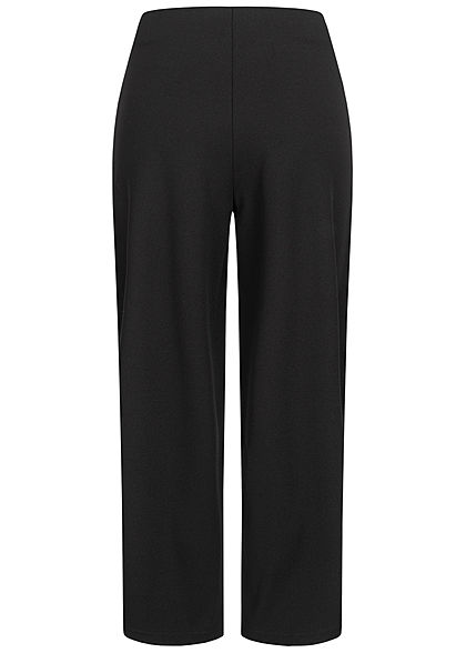 Tom Tailor Damen Ankle Culotte Stoffhose Mid-Waist elastischer Bund schwarz