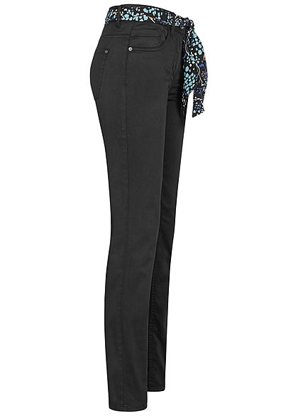 Tom Tailor Damen elegante Slim Fit Jeans 5-Pockets Regular Waist schwarz denim