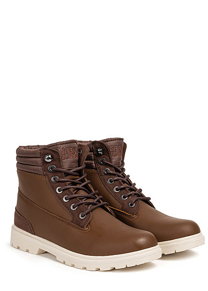 Urban Classics Heren Schoen Winter Worker Boots 2-Tone donkerbruin