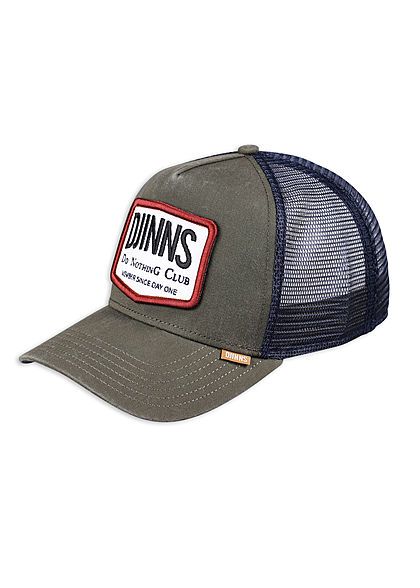 Djinns Herren Trucker Snapback Cap Mesh-Detail hinten 2-Tone Logo Patch vorne oliv navy rot
