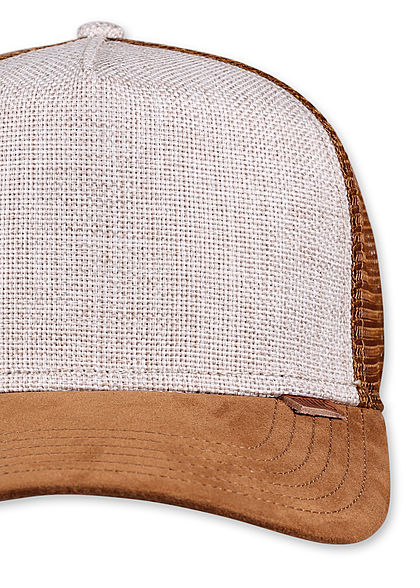 Djinns Herren Trucker Snapback Cap Mesh-Detail hinten 2-Tone Velouroptik sand beige braun