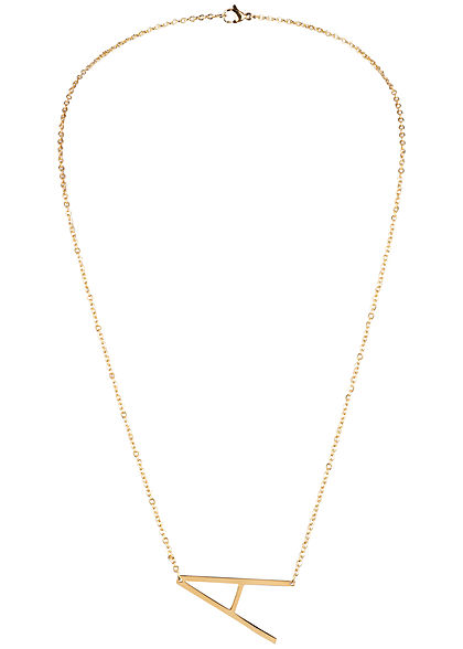 Hailys Damen Fashion Halskette mit Buchstaben Anhänger A gold