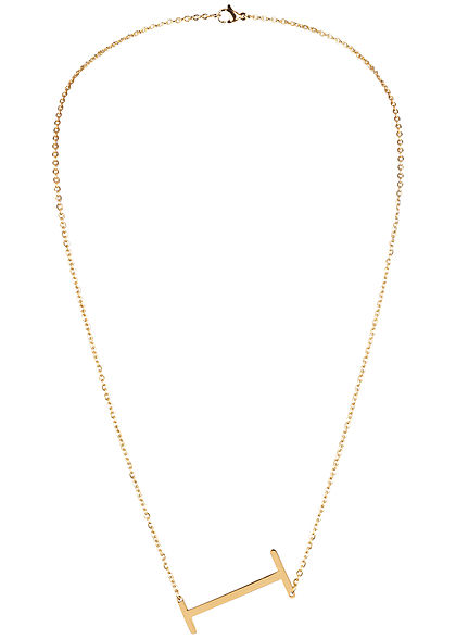 Hailys Damen Fashion Halskette mit Buchstaben Anhänger I gold - Art.-Nr.: 20120582