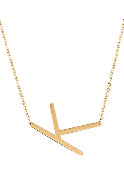 Hailys Damen Fashion Halskette mit Buchstaben Anhnger K gold